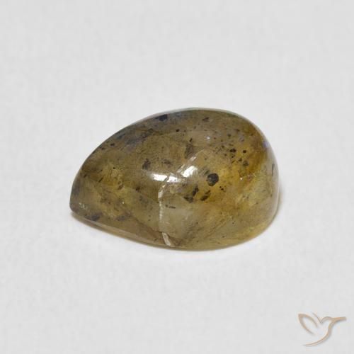 Labradorita Multicolor natural de 2.51 ct, En forma de pera, Translúcido