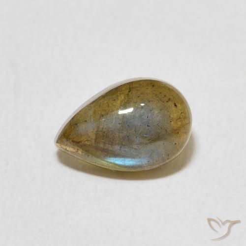 1.66ct Natural Multicolor labradorita, En forma de pera, Translúcido
