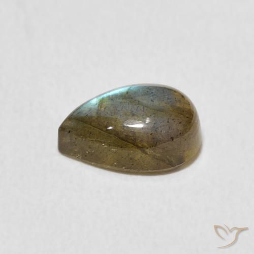 Labradorita Multicolor natural de 1.66 ct, En forma de pera, Translúcido
