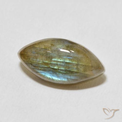 Labradorita Multicolor natural de 5.32 ct, Marquesa, Translúcido