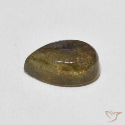 Labradorita Multicolor natural de 3.49 ct, En forma de pera, Translúcido
