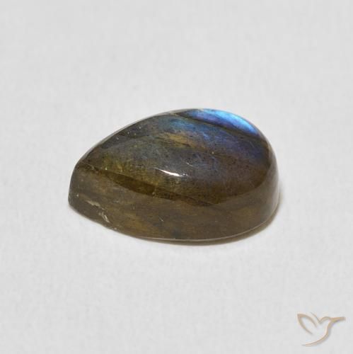 Labradorita Multicolor natural de 4.00 ct, En forma de pera, Translúcido