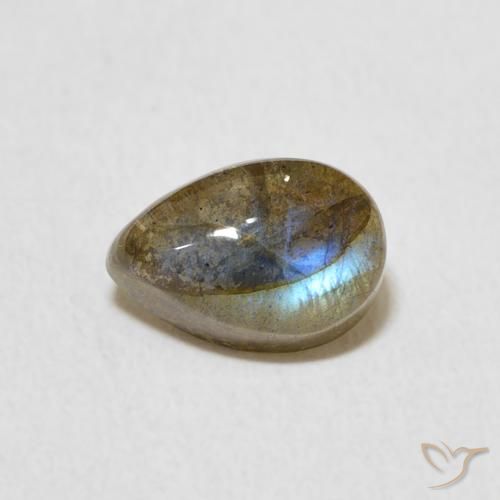 1.87ct Natural Multicolor labradorita, En forma de pera, Translúcido