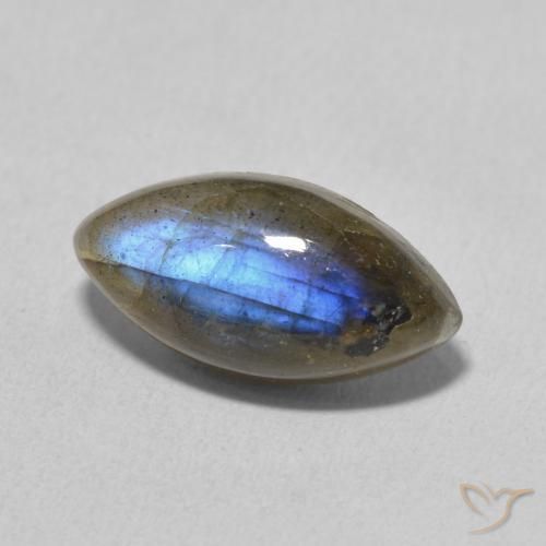 Labradorita Multicolor natural de 5.25 ct, Marquesa, Translúcido