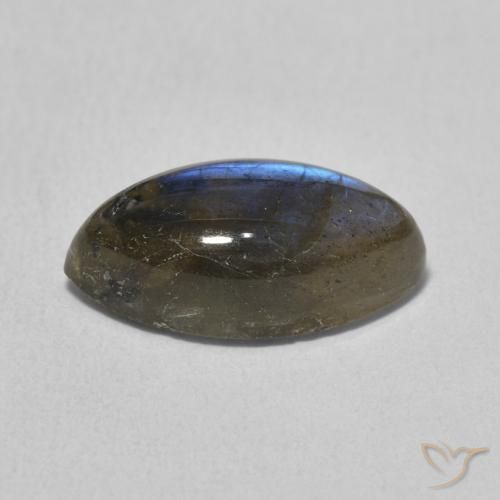 Labradorita Multicolor natural de 5.25 ct, Marquesa, Translúcido