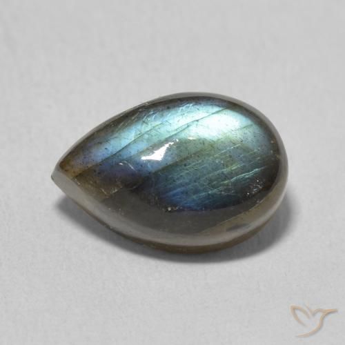4.13ct Natural Multicolor Labradorita, En forma de pera, Translúcido