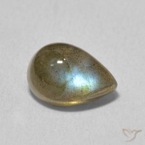 2.43ct Natural Multicolor Labradorita, En forma de pera, Translúcido