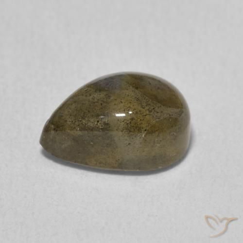 Labradorita Multicolor natural de 2.43 ct, En forma de pera, Translúcido