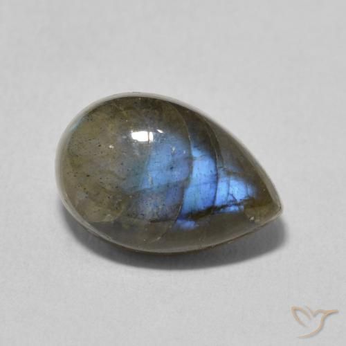 4.10ct Natural Multicolor labradorita, En forma de pera, Translúcido