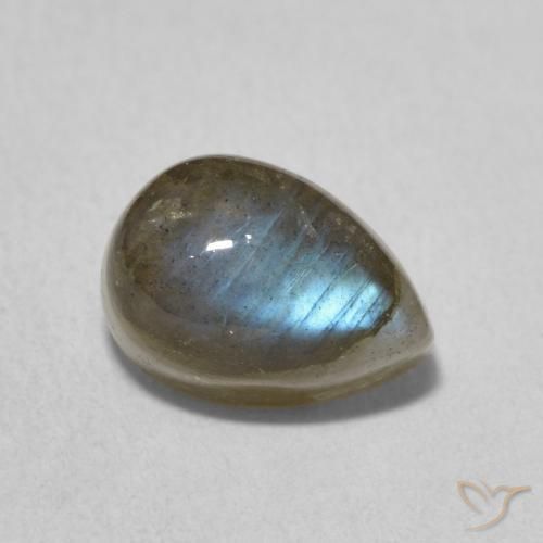 Labradorita Multicolor natural de 2.93 ct, En forma de pera, Translúcido