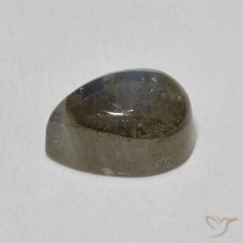 Labradorita Multicolor natural de 2.93 ct, En forma de pera, Translúcido