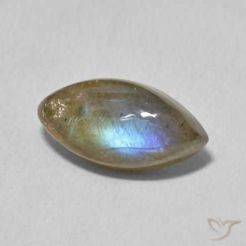 Labradorita Multicolor natural de 5.13 ct, Marquesa, Translúcido