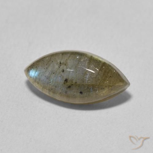Labradorita Multicolor natural de 3.61 ct, Marquesa, Translúcido