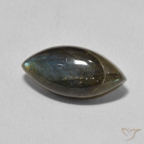 Labradorita Multicolor natural de 5.02 ct, Marquesa, Translúcido