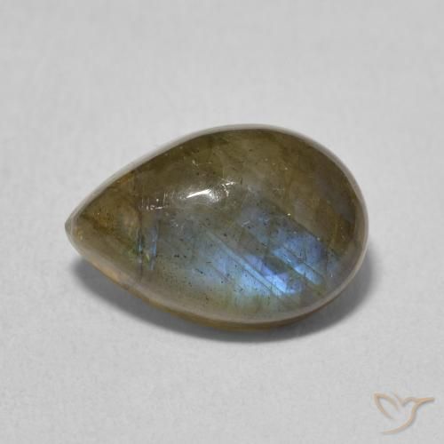 3.60ct Natural Multicolor Labradorita, En forma de pera, Translúcido