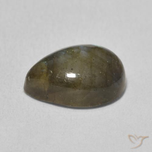 Labradorita Multicolor natural de 3.60 ct, En forma de pera, Translúcido