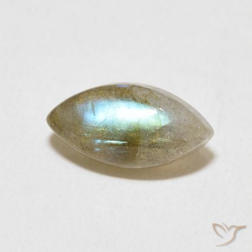 Labradorita Multicolor natural de 2.37 ct, Marquesa, Translúcido