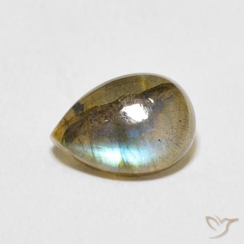 2.17ct Natural Multicolor Labradorita, En forma de pera, Translúcido
