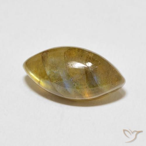 Labradorita Multicolor natural de 5.61 ct, Marquesa, Translúcido