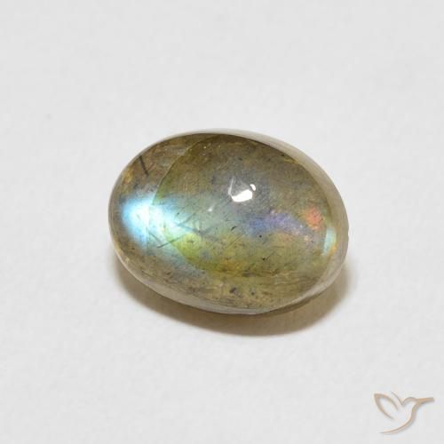 Labradorita Multicolor natural de 2.28 ct, Ovalada, Translúcido
