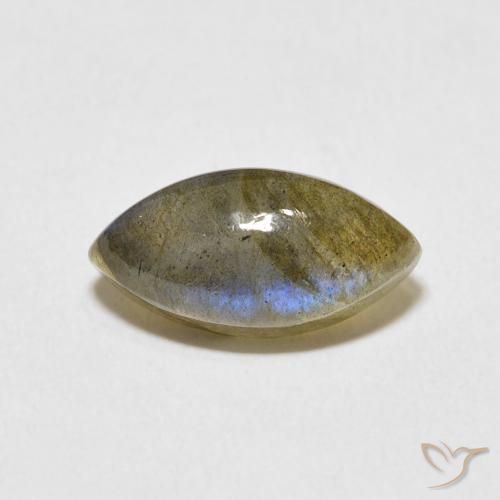 3.96ct Natural Multicolor Labradorita, Marquesa, Translúcido