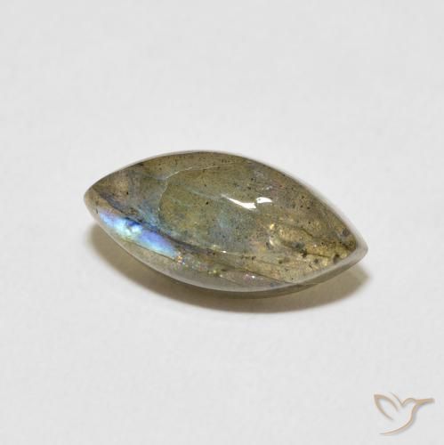 Labradorita Multicolor natural de 3.82 ct, Marquesa, Translúcido