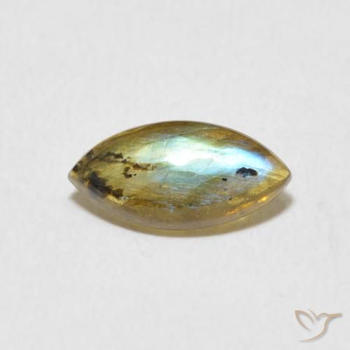 0.95ct Natural Multicolor Labradorita, Marquesa, Translúcido