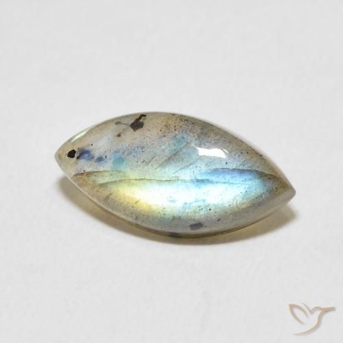 Labradorita Multicolor natural de 4.56 ct, Marquesa, Translúcido