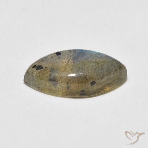 Labradorita Multicolor natural de 4.56 ct, Marquesa, Translúcido