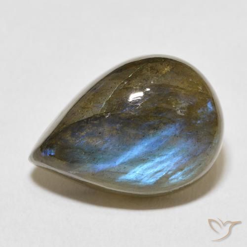 12.37ct Natural Multicolor Labradorita, En forma de pera, Translúcido