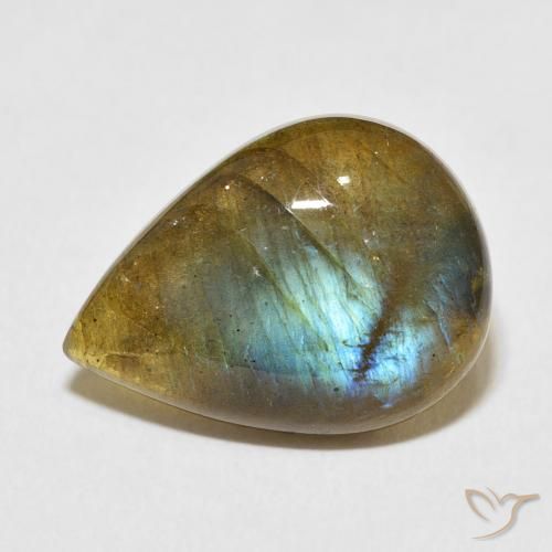 8.56ct Natural Multicolor Labradorita, En forma de pera, Translúcido