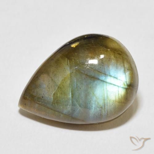 10.51ct Natural Multicolor labradorita, En forma de pera, Translúcido