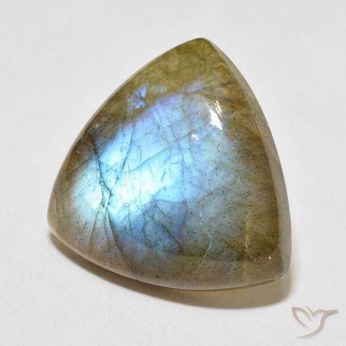 Labradorita Multicolor natural de 13.86 ct, Trillón, Translúcido