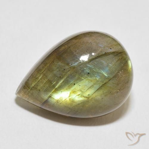 12.53ct Natural Multicolor Labradorita, En forma de pera, Translúcido