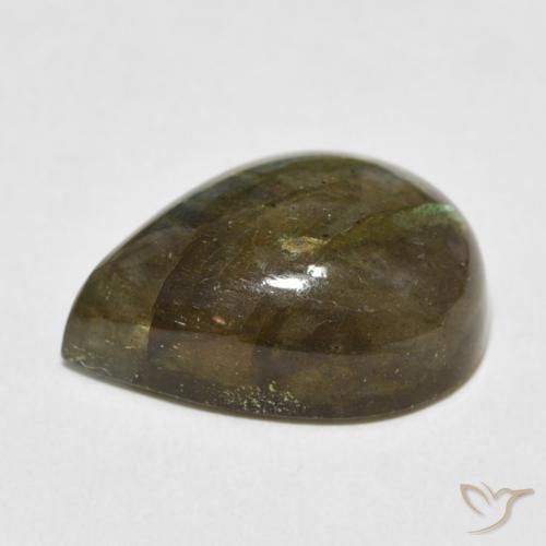 Labradorita Multicolor natural de 12.53 ct, En forma de pera, Translúcido