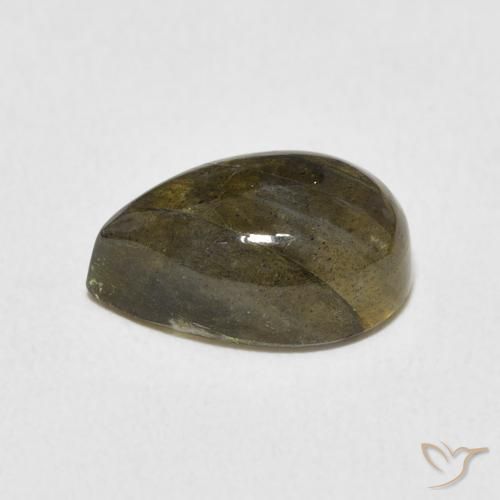 Labradorita Multicolor natural de 3.76 ct, En forma de pera, Translúcido