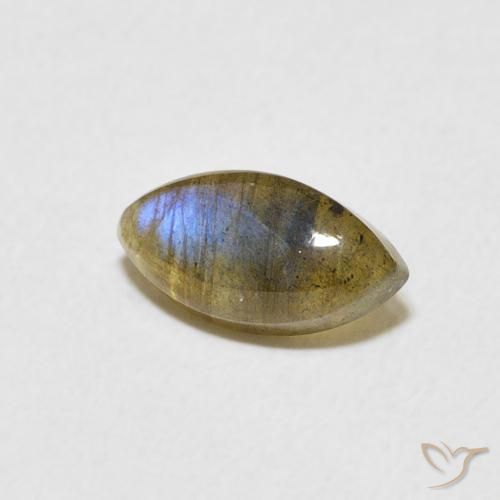 Labradorita Multicolor natural de 1.31 ct, Marquesa, Translúcido