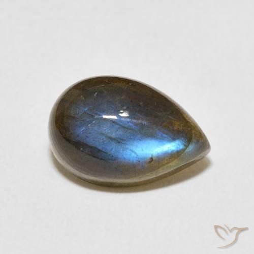 3.93ct Natural Multicolor Labradorita, En forma de pera, Translúcido