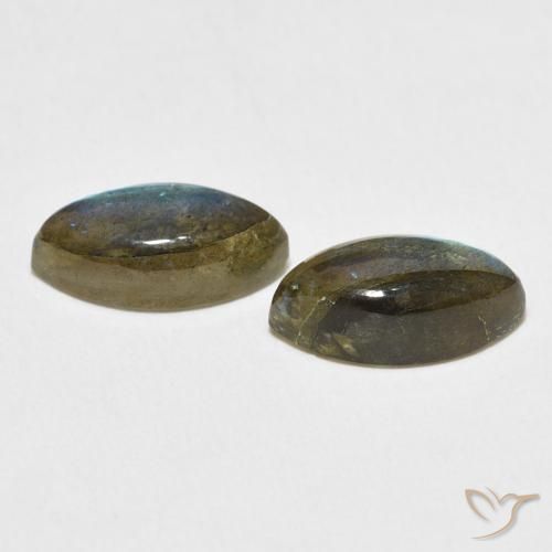 Gemas de Labradorita Multicolor natural de 5.12 ct, Marquesa, Translúcido