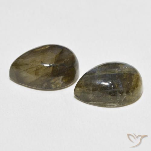 Gemas de Labradorita Multicolor natural de 12.84 ct, En forma de pera, Translúcido