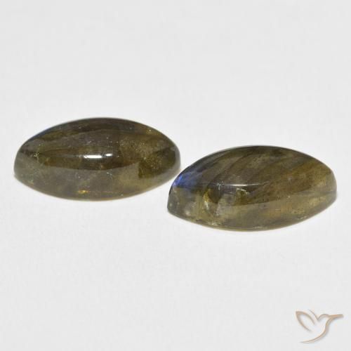Gemas de Labradorita Multicolor natural de 10.73 ct, Marquesa, Translúcido