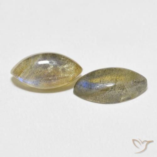 Gemas de Labradorita Multicolor natural de 4.76 ct, Marquesa, Translúcido