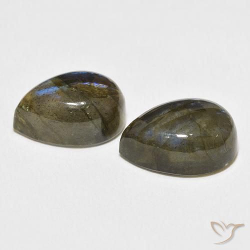 Gemas de Labradorita Multicolor natural de 13.44 ct, En forma de pera, Translúcido