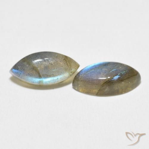 Gemas de Labradorita Multicolor natural de 4.75 ct, Marquesa, Translúcido