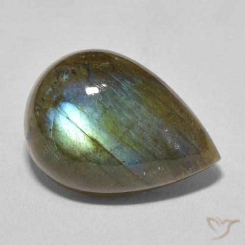 11.67ct Natural Multicolor Labradorita, En forma de pera, Translúcido