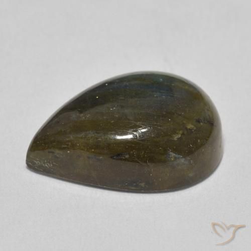 Labradorita Multicolor natural de 11.67 ct, En forma de pera, Translúcido