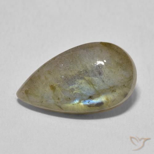 6.59ct Natural Multicolor Labradorita, En forma de pera, Translúcido