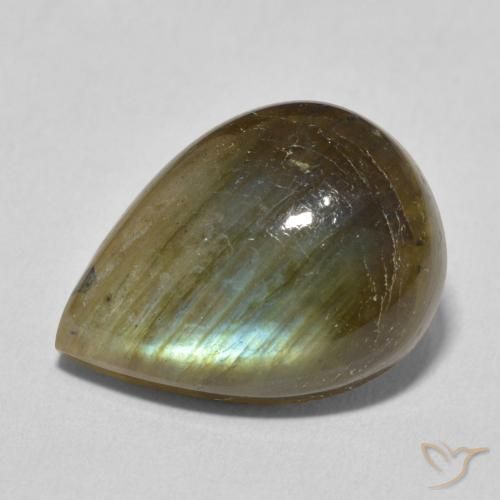 10.59ct Natural Multicolor Labradorita, En forma de pera, Translúcido