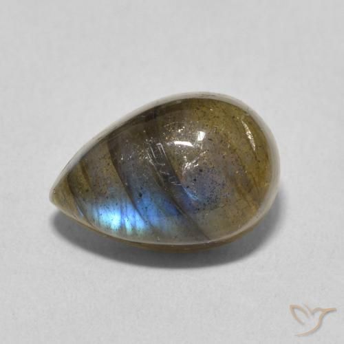4.13ct Natural Multicolor labradorita, En forma de pera, Translúcido
