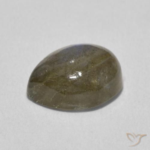 Labradorita Multicolor natural de 3.62 ct, En forma de pera, Translúcido